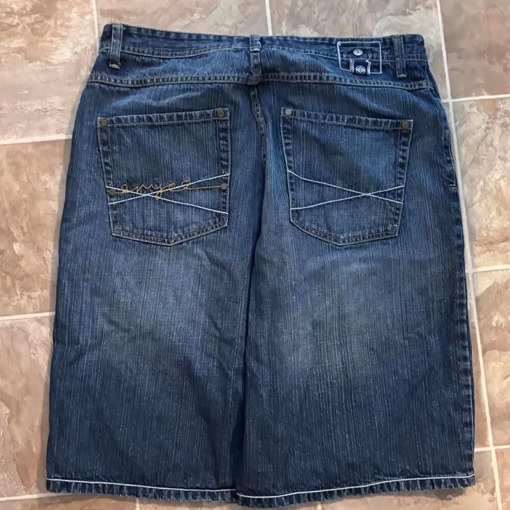 Vintage 2000s Y2K baggy Southpole esc enyce Dark wash jorts, 36, no flaws!
